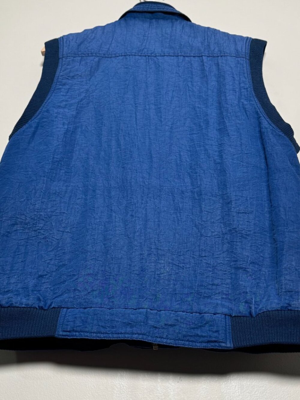 Vintage Demoiselle Famous Sports Wear Utility Full Zip Blue Vest Sz L - Picture 8 of 8